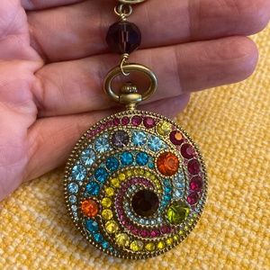 VINTAGE! Heidi Daus “Timing is Everything” Necklace/Watch Swarovski Crystals